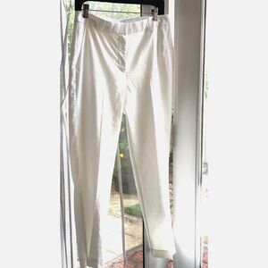 Rebecca Taylor Tailored White 53% Linen 47% Polyester Blend Dress Pants Size 8